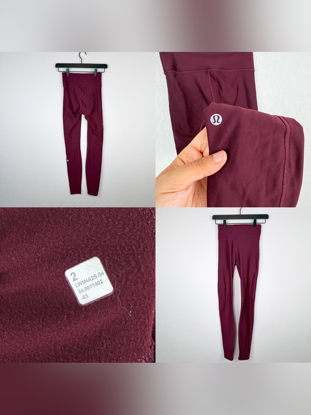 •LULULEMON• Fleece High-Rise Running Tight 28" Garnet